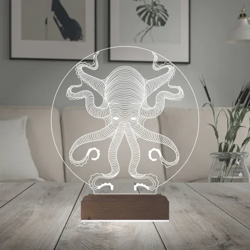 Ahtapot Şekilli 3D Lamba - Masa Gece Lambası