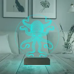 Ahtapot Şekilli 3D Lamba - Masa Gece Lambası