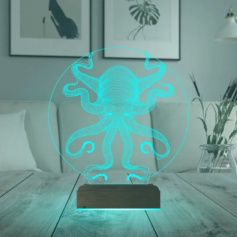 Ahtapot Şekilli 3D Lamba - Masa Gece Lambası