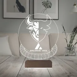 Crypto Avalanche Avax Coin Kripto Finans 3D Lamba - Masa Gece Lambası
