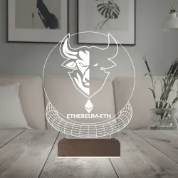Crypto Ethereum Eth Coin Kripto Finans 3D Lamba - Masa Gece Lambası