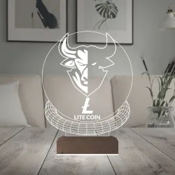 Crypto Lite Ltc Coin Kripto Finans 3D Lamba - Masa Gece Lambası