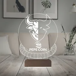 Crypto Pepe Coin Kripto Finans 3D Lamba - Masa Gece Lambası