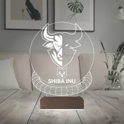 Crypto Shiba Inu Coin Kripto Finans 3D Lamba - Masa Gece Lambası