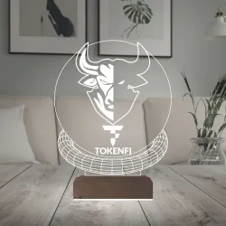 Crypto Tokenfi Coin Kripto Finans 3D Lamba - Masa Gece Lambası