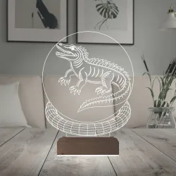 Timsah Tasarım 3D Lamba - Masa Gece Lambası