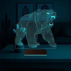 Ayı Bear Tasarım 3D Lamba - Masa Gece Lambası