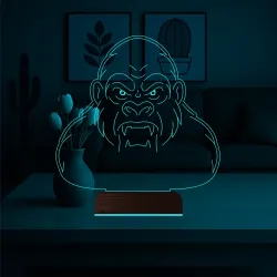 Goril Gorilla 3D Lamba - Masa Gece Lambası