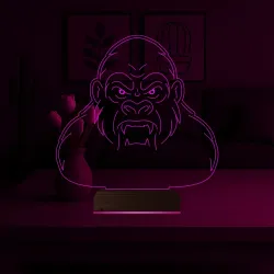 Goril Gorilla 3D Lamba - Masa Gece Lambası