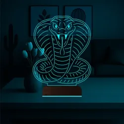 Kobra Yılan Tattoo Tasarım 3D Lamba - Masa Gece Lambası