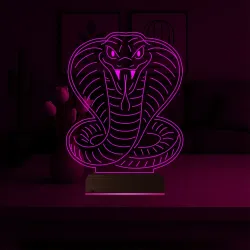 Kobra Yılan Tattoo Tasarım 3D Lamba - Masa Gece Lambası