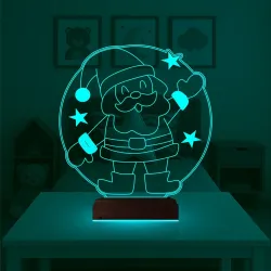 Çocuk Odası Noel Baba Yılbaşı Hediyesi 3D Lamba - Masa Gece Lambası