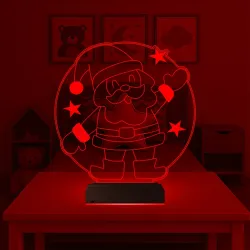 Çocuk Odası Noel Baba Yılbaşı Hediyesi 3D Lamba - Masa Gece Lambası