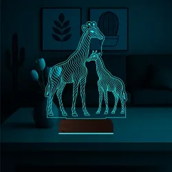 Dekoratif Zürafa Tasarım 3D Lamba - Masa Gece Lambası