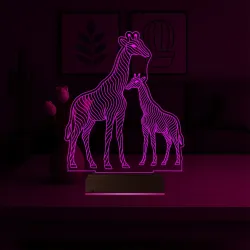 Dekoratif Zürafa Tasarım 3D Lamba - Masa Gece Lambası