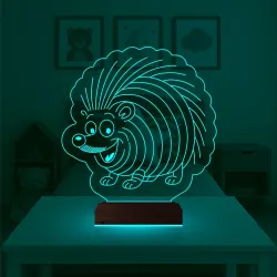 Kirpi Tasarım 3D Lamba - Masa Gece Lambası