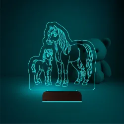 Çocuk Odası At Tay Tasarım 3D Lamba - Masa Gece Lambası
