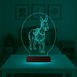 Çocuk Odası Eşek 3D Lamba - Masa Gece Lambası