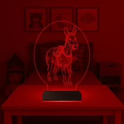 Çocuk Odası Eşek 3D Lamba - Masa Gece Lambası
