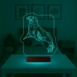 Çocuk Odası Fok 3D Lamba - Masa Gece Lambası