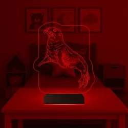 Çocuk Odası Fok 3D Lamba - Masa Gece Lambası