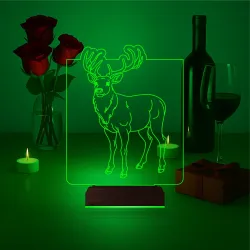 Geyik 3D Lamba - Masa Gece Lambası