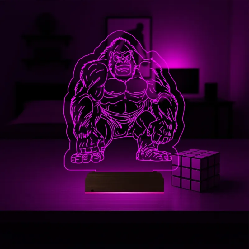 Goril Gorilla 3D Lamba - Masa Gece Lambası