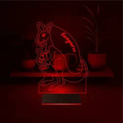 Çocuk Odası Kanguru Yavru Kanguru 3D Lamba - Masa Gece Lambası