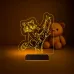 Çocuk Odası Rakun 3D Lamba - Masa Gece Lambası