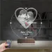 Kalp Sevgiliye Hediye V1 Fotoğraflı Saatli 3D Lamba - Masa Gece Lambası