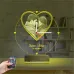 Kalp Sevgiliye Hediye V1 Fotoğraflı Saatli 3D Lamba - Masa Gece Lambası