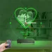Kalp Sevgiliye Hediye V1 Fotoğraflı Saatli 3D Lamba - Masa Gece Lambası
