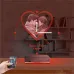 Kalp Sevgiliye Hediye V1 Fotoğraflı Saatli 3D Lamba - Masa Gece Lambası