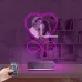 Kalp Sevgiliye Hediye V2 Fotoğraflı Saatli 3D Lamba - Masa Gece Lambası