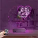 Kalp Sevgiliye Hediye V3 Fotoğraflı Saatli 3D Lamba - Masa Gece Lambası