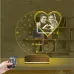Kalp Sevgiliye Hediye V3 Fotoğraflı Saatli 3D Lamba - Masa Gece Lambası