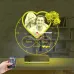 Kalp Sevgiliye Hediye V4 Fotoğraflı Saatli 3D Lamba - Masa Gece Lambası