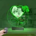 Kalp Sevgiliye Hediye V4 Fotoğraflı Saatli 3D Lamba - Masa Gece Lambası