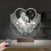 Kalp Sevgiliye Hediye V5 Fotoğraflı Saatli 3D Lamba - Masa Gece Lambası