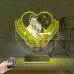 Kalp Sevgiliye Hediye V5 Fotoğraflı Saatli 3D Lamba - Masa Gece Lambası