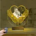 Kalp Sevgiliye Hediye V5 Fotoğraflı Saatli 3D Lamba - Masa Gece Lambası