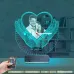 Kalp Sevgiliye Hediye V5 Fotoğraflı Saatli 3D Lamba - Masa Gece Lambası