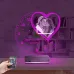 Kalp Sevgiliye Hediye V7 Fotoğraflı Saatli 3D Lamba - Masa Gece Lambası