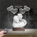 Kalp Sevgiliye Hediye Fotoğraflı 3D Lamba - Masa Gece Lambası