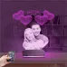 Kalp Sevgiliye Hediye Fotoğraflı 3D Lamba - Masa Gece Lambası