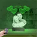 Kalp Sevgiliye Hediye Fotoğraflı 3D Lamba - Masa Gece Lambası