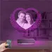 Kalp Melek Sevgiliye Hediye Fotoğraflı 3D Lamba - Masa Gece Lambası