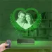Kalp Melek Sevgiliye Hediye Fotoğraflı 3D Lamba - Masa Gece Lambası