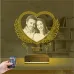 Kalp Melek Sevgiliye Hediye Fotoğraflı 3D Lamba - Masa Gece Lambası