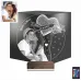 Kalp Gül Sevgiliye Hediye Fotoğraflı 3D Lamba - Masa Gece Lambası